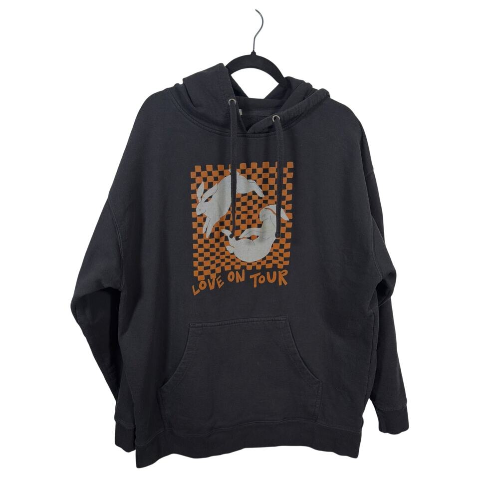 Harry Styles Hoodie Unisex 2XL Black Love On Tour Bunny Concert Checkerboard